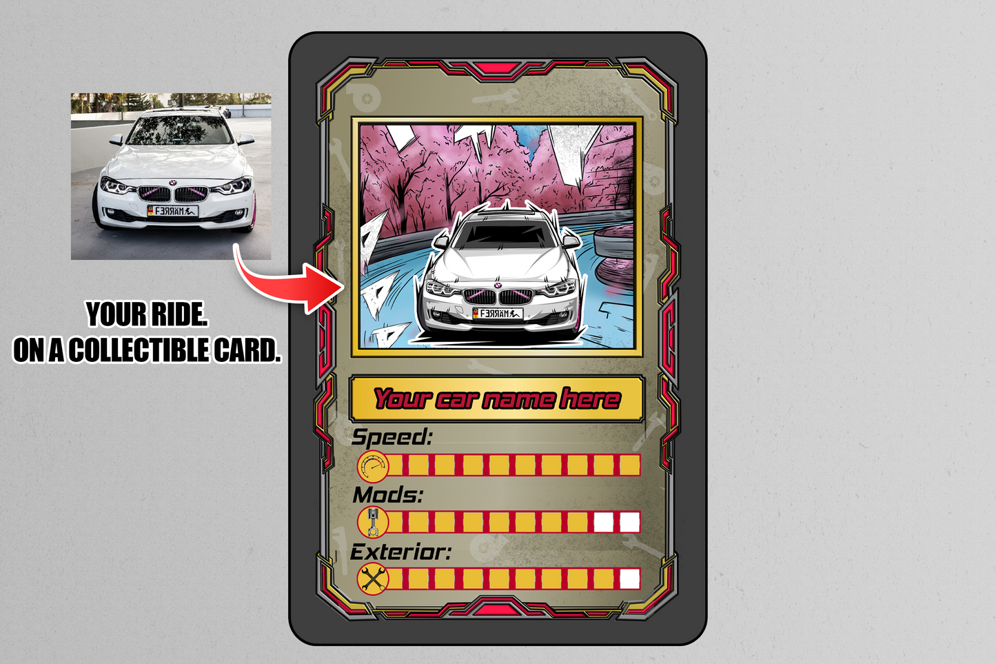 Custom Metal Collectible Card of Your Car/Truck/Bike