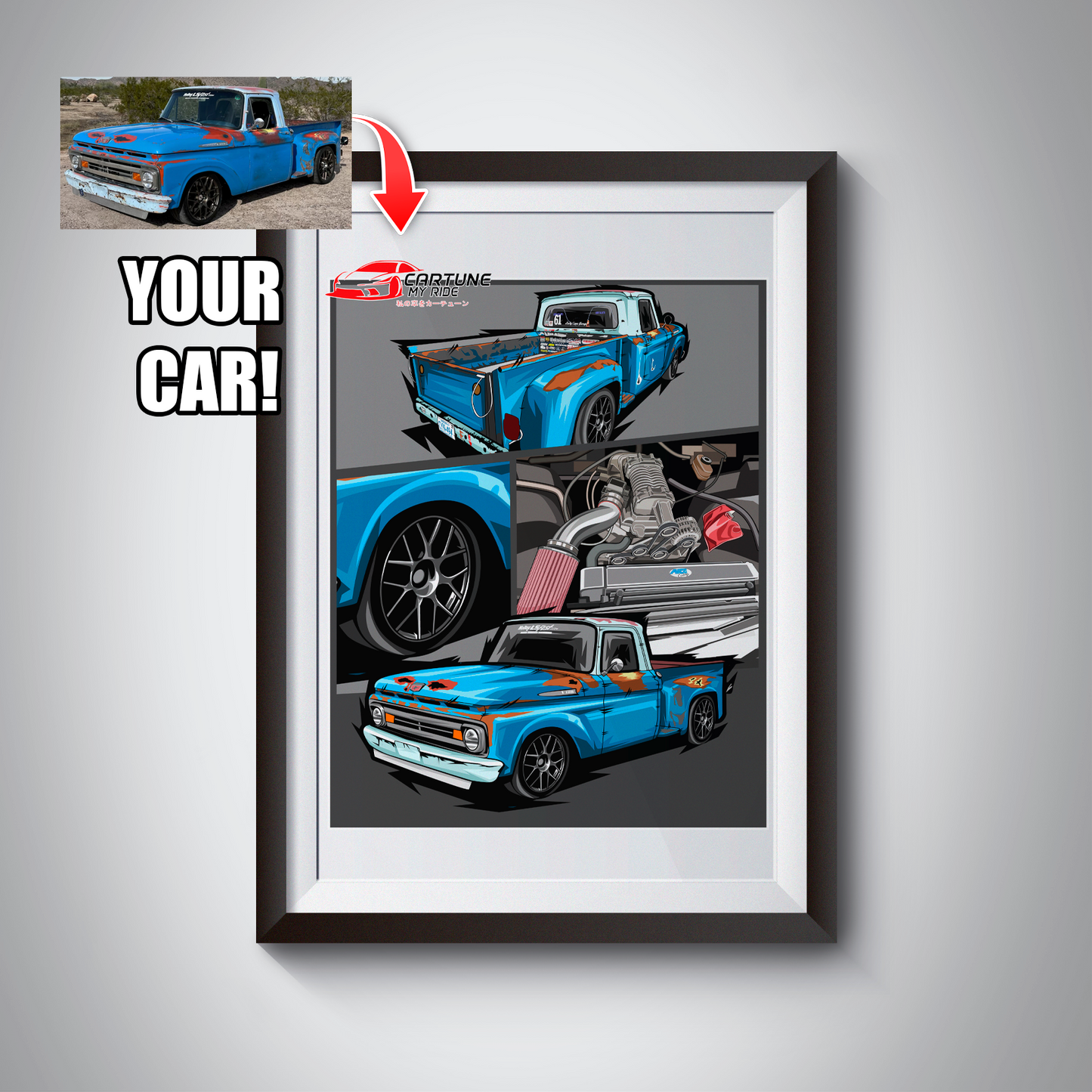 Custom Car Poster of Your Car/Truck/Bike