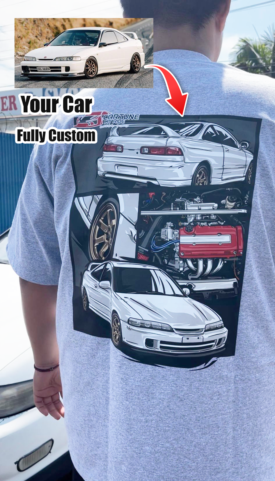 Custom Car T-shirt of Your Car/Truck/Bike